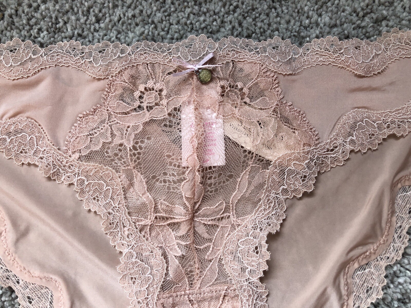 Victoria Secret Cheekini Petit Bikini Pantie Beige Rare original style Vintage S