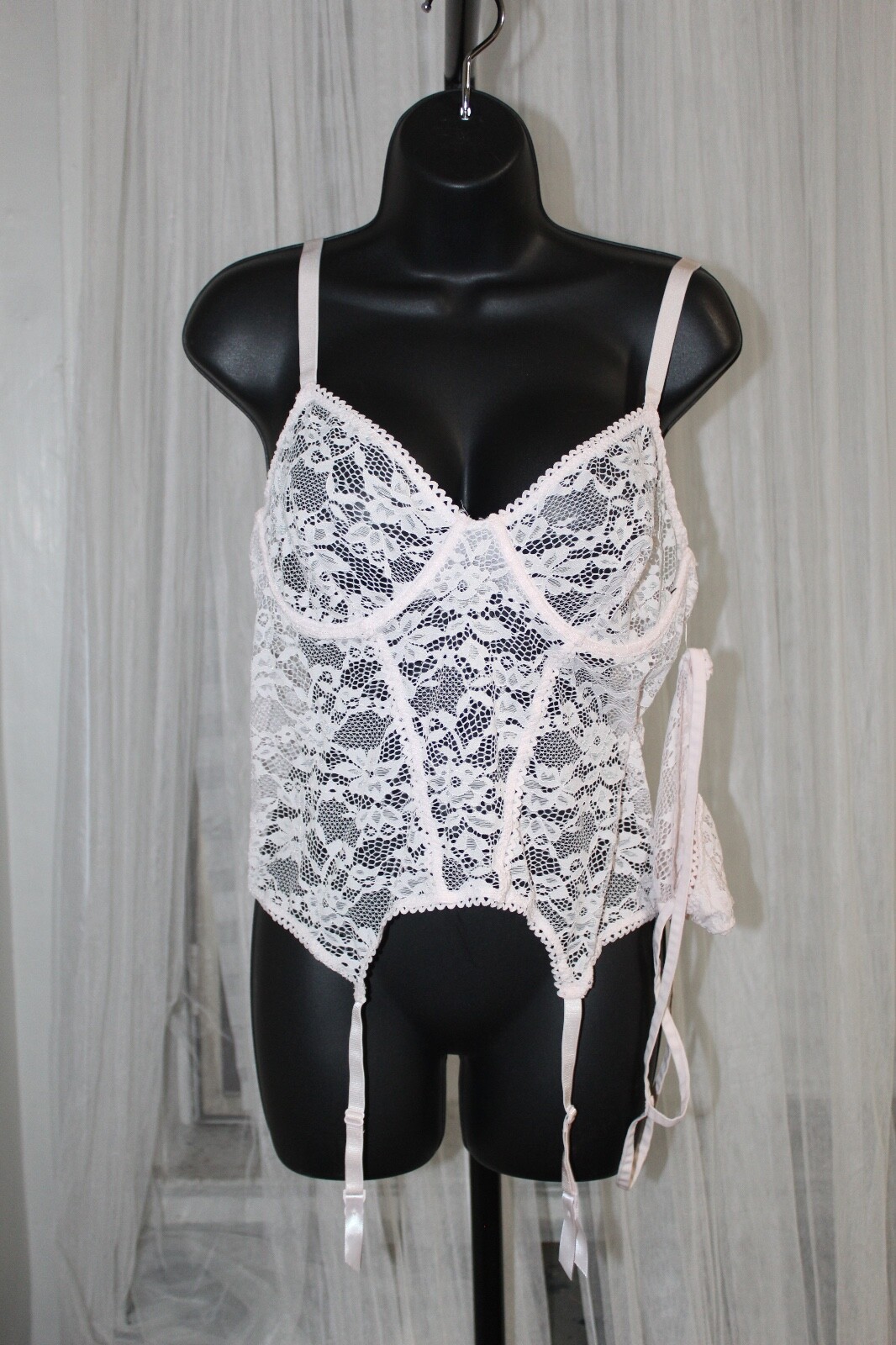Adore Me Lace One Piece Balconette with Thong Panty. Sz. 1X