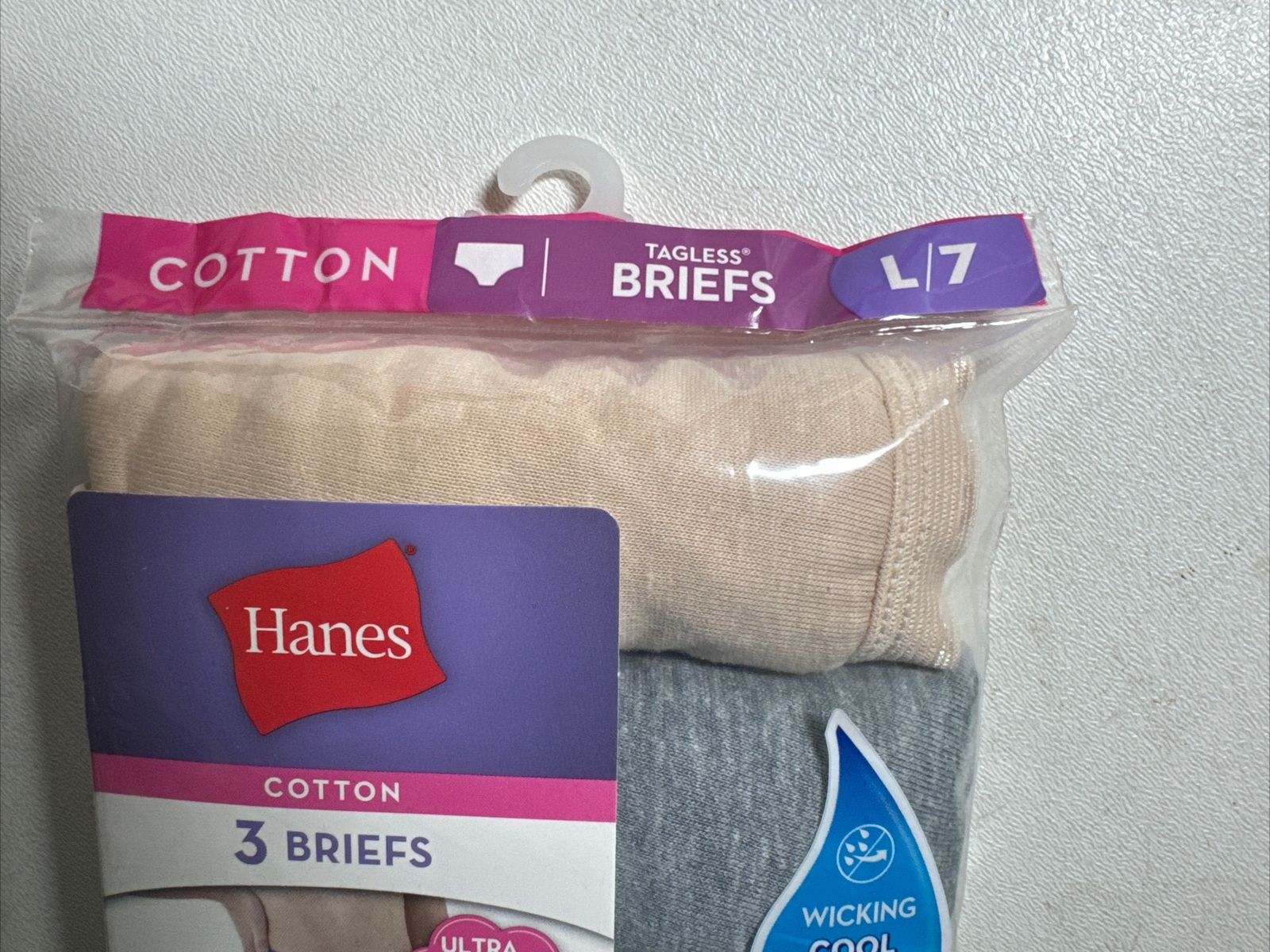 Hanes Cotton Briefs Panties Underwear CHOOSE YOUR SIZE 3 Pack Beige Gray Black