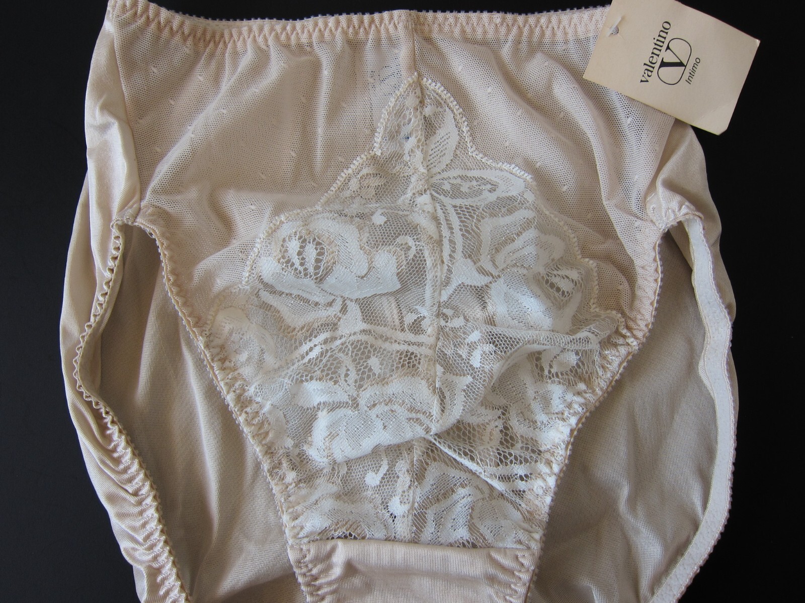 NEW Valentino Intimo VTG 90s Sheer Silky High Cut Brief Panty SMALL