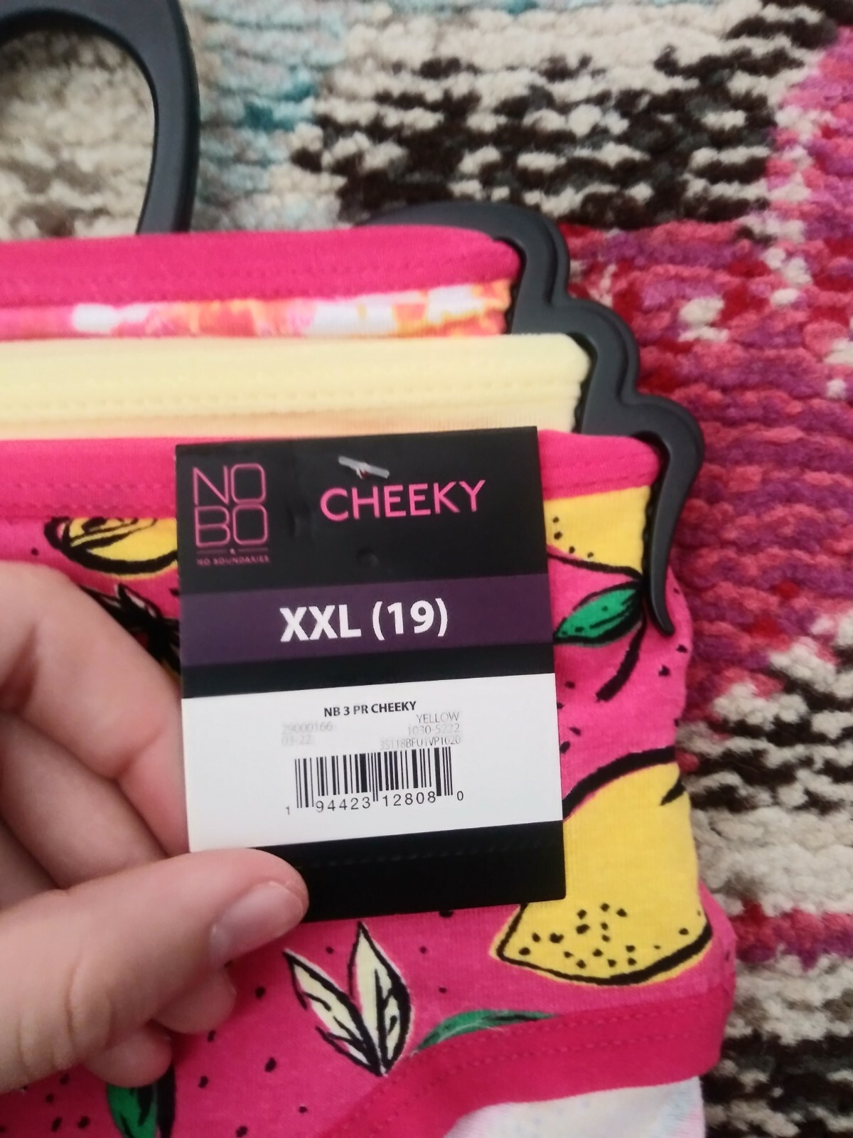 Juniors XXL 19 plus lemons flowers cheeky underwear panty set of 3 NOBO NEW NWT