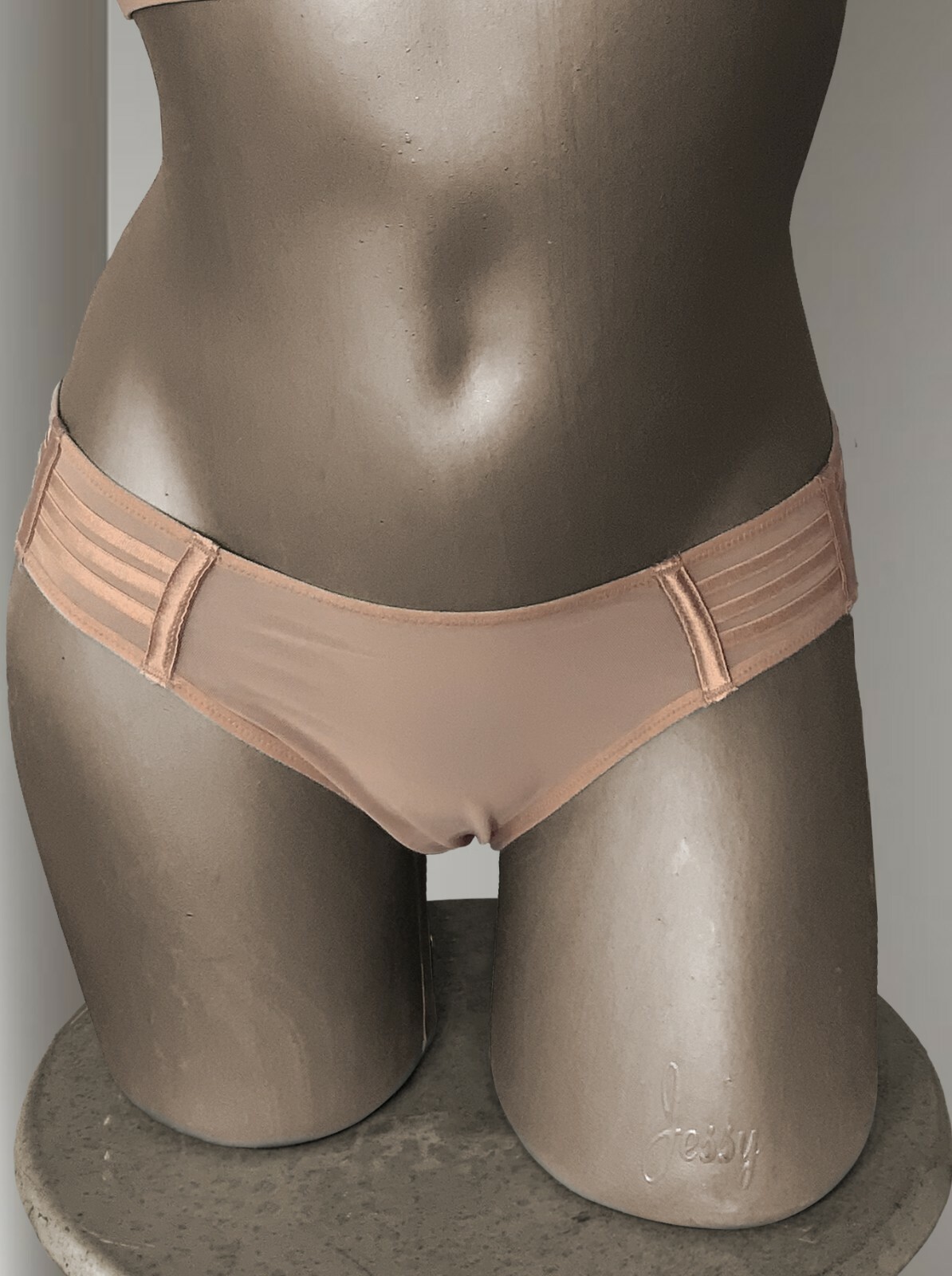 Victoria’s Secret Luxe Lingerie Strappy Mesh Sheer Cheekini Tanga Pantiy S US