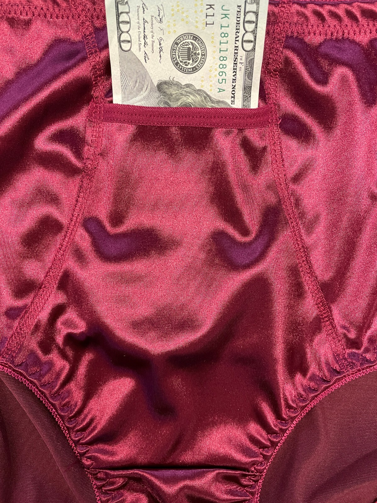 6 Satin Feel Panties Secret Money Pocket Womens Underwear Full Coverage Brief