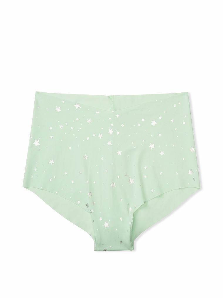 XL Green Star Foil Silver NO SHOW Victorias Secret High Waist Midi Brief Pantie