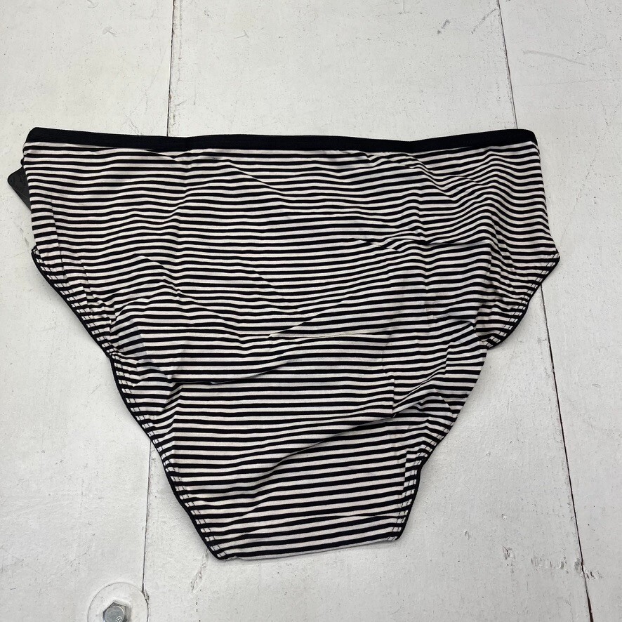 City Chic Black & White Striped Classic Brief Underwear Women’s Size Small NEW