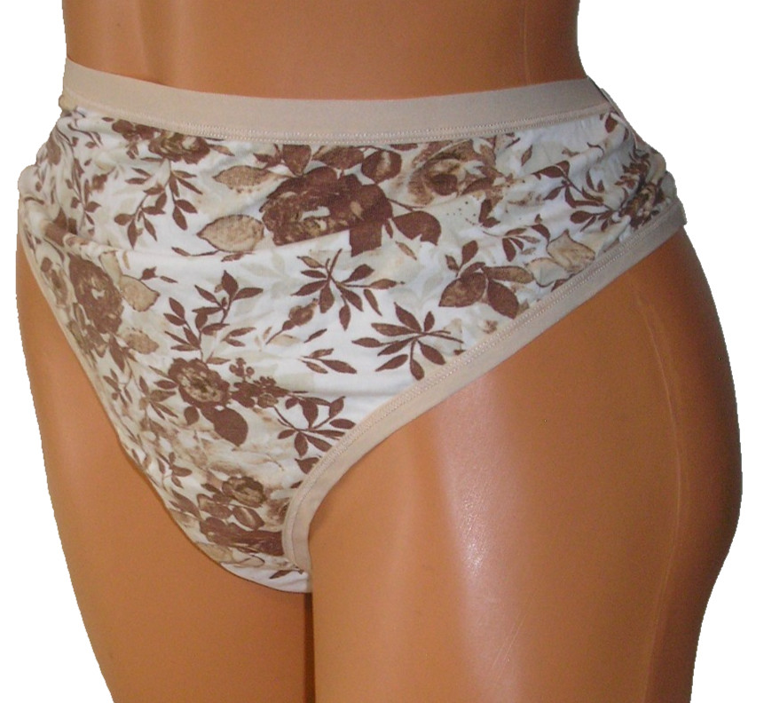 Panties Lingerie Ambrielle Brown Floral Thong, 3X Adult Gift