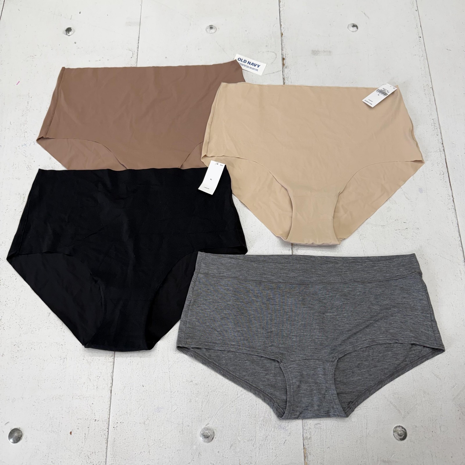 Old Navy GapBody Brief Panties Womens XL Multicolor 4 Pack Tagless Stretch