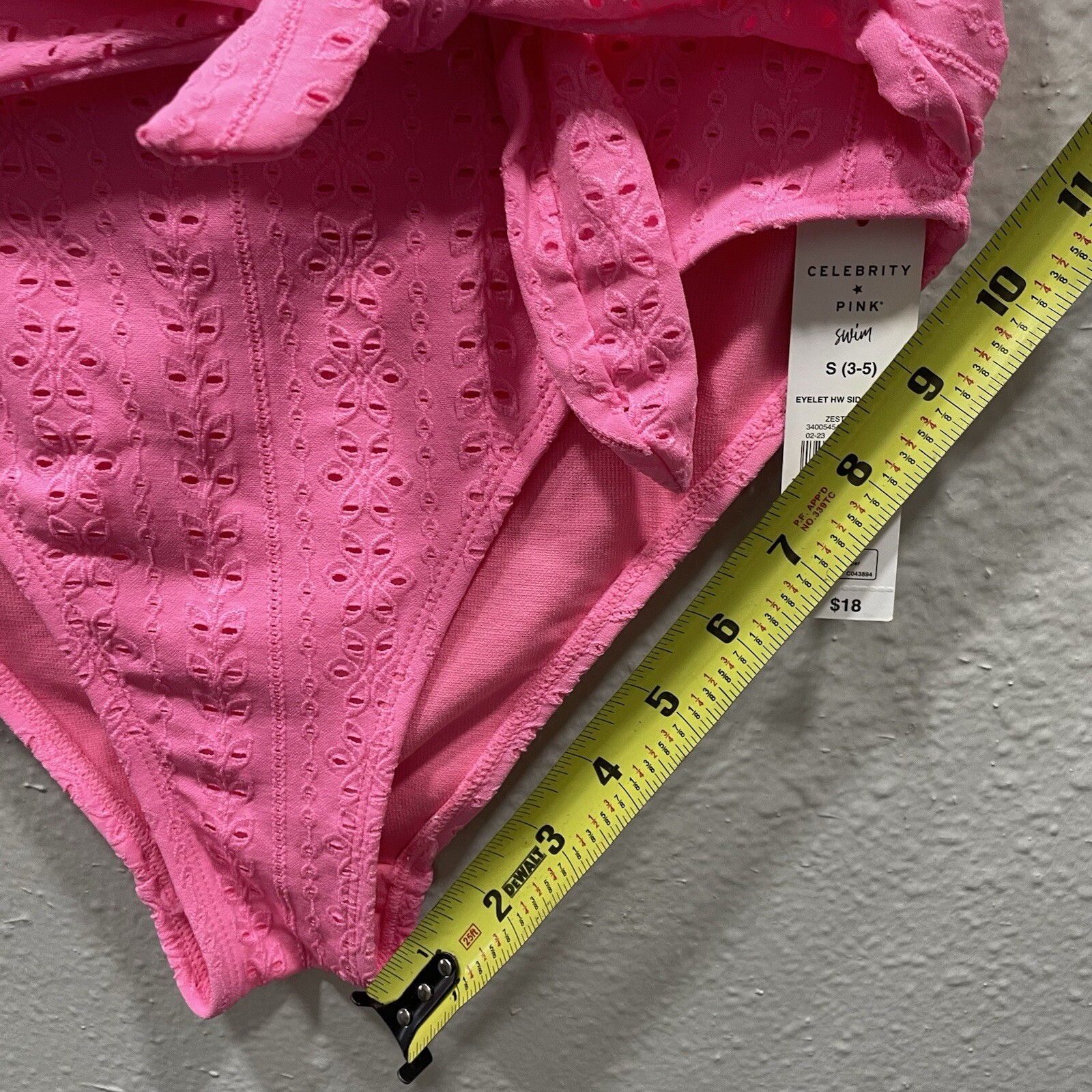 Celebrity Pink Swim NWT Pink Eyelet Side Tie Bottom Bikini Size S