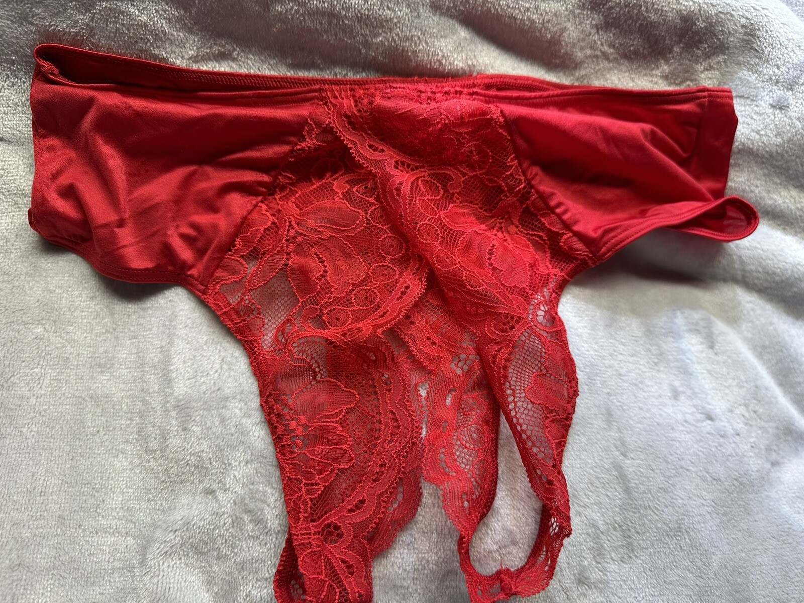 Victoria Secret Crotchless RED PANTY X-SMALL- SMALL-MEDIUM-LARGE-XLARGE