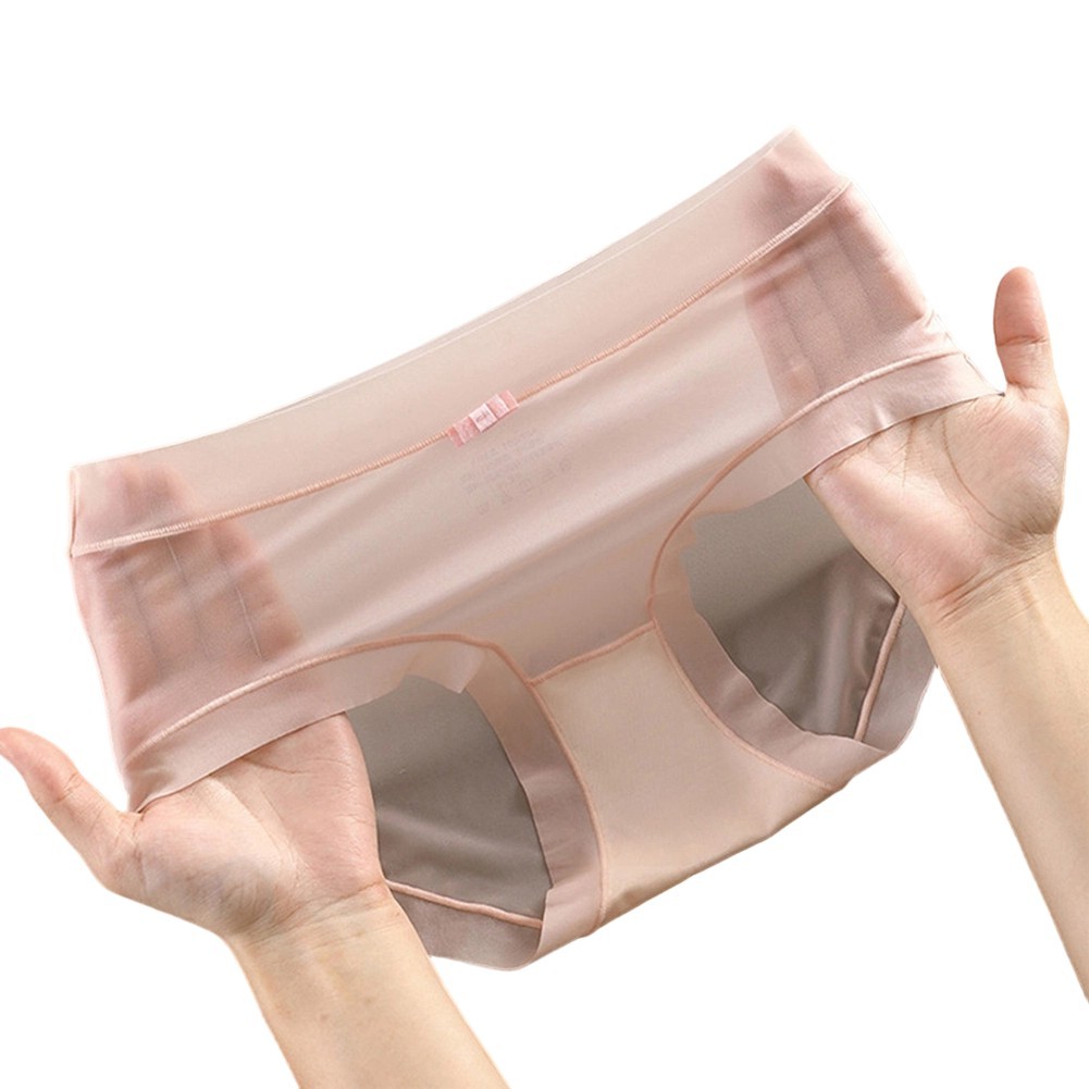 For Daily Life Ice Silk Briefs Ultra-thin Briefs 90% Nylon 10% Spandex
