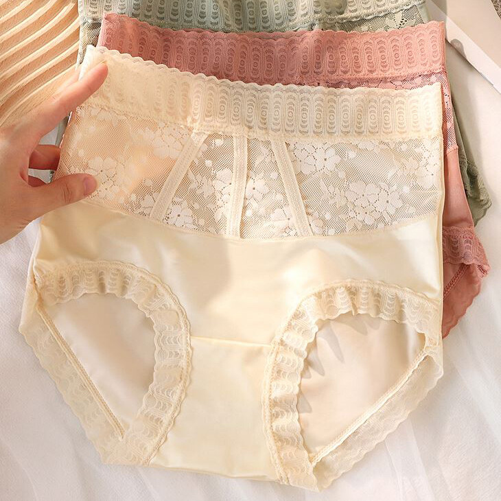 1/6 Pack Lot Womens Lace High Waist Panties Satin Underwear Lingeries Sleepwear