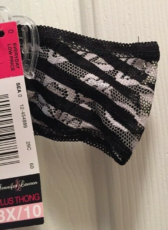 Black Zebra Stripes Sides Thong Tanga Panties Size 2X-3X-4X Sexy Silky Body Lace