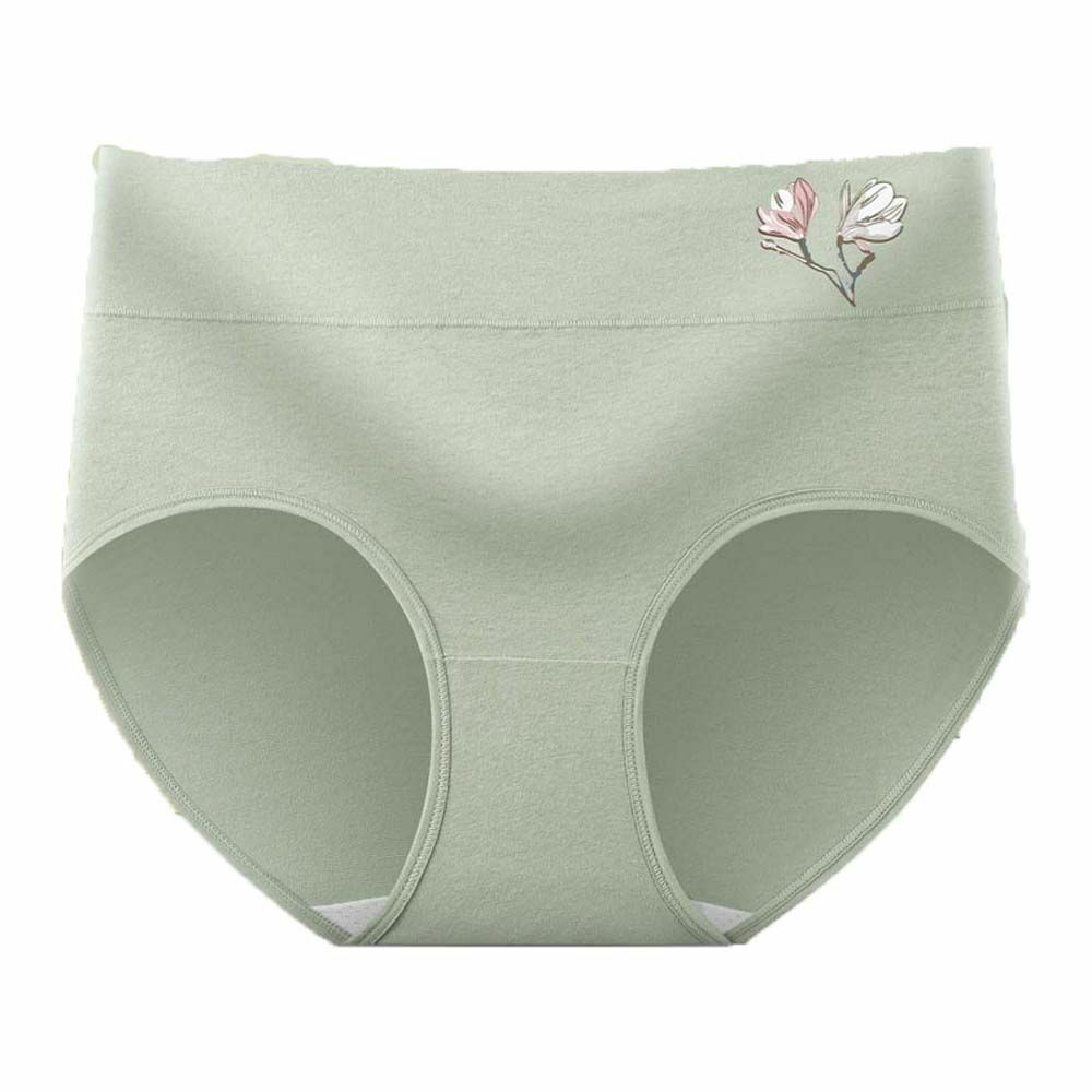Flower Hip-lifting Solid Color Shaping Briefs Cotton Women Panties Underwear