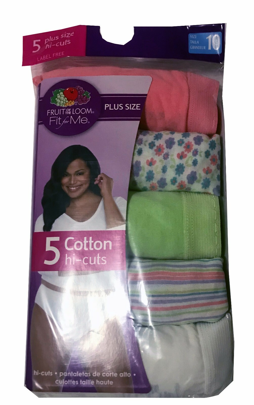 Fit for Me® by Fruit of the Loom® Women’s Cotton HI-CUTS 5-Pack 100% Cotton