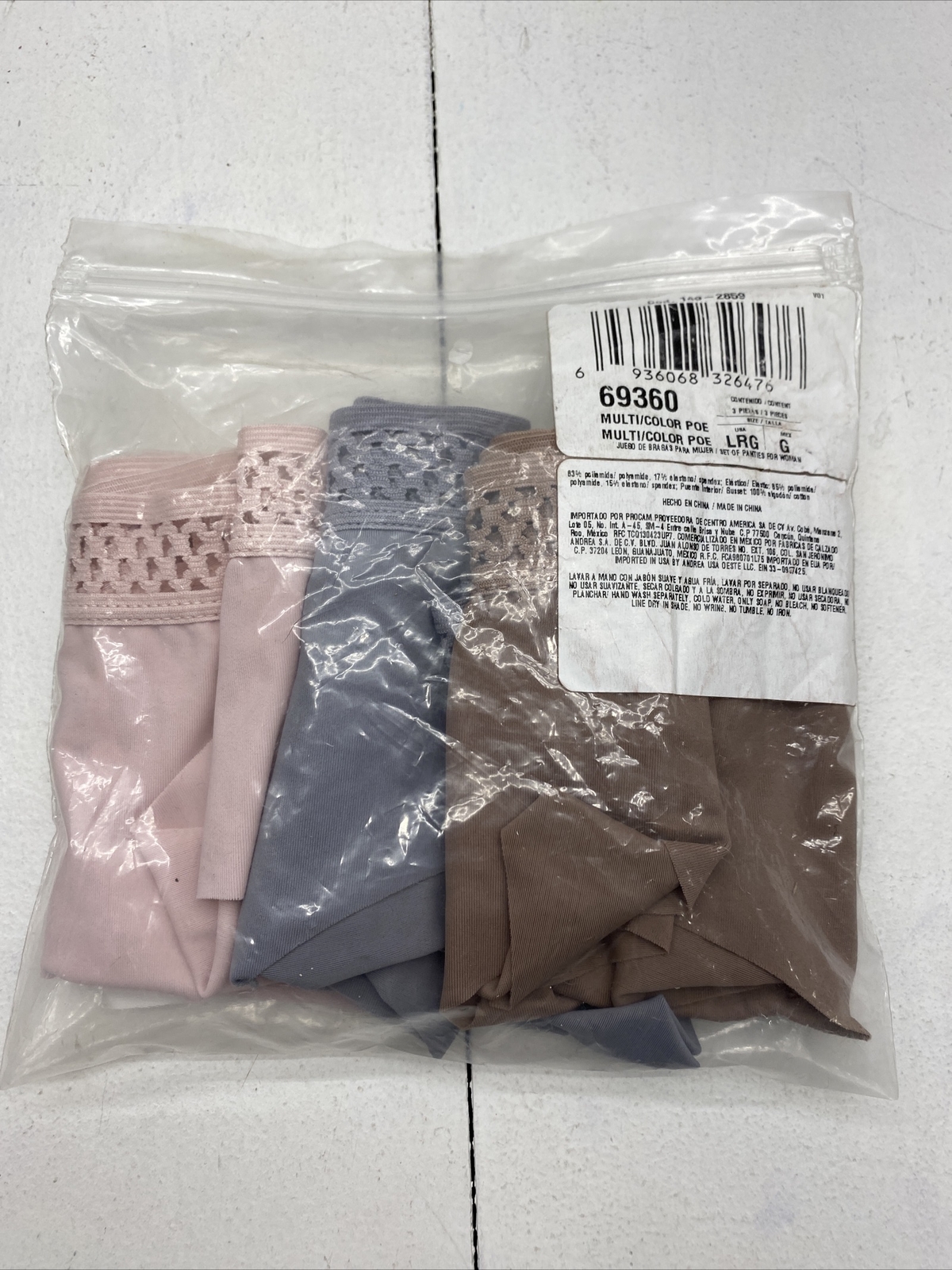 Mia De Andrea Multicolor Cheeky Panties 3 Pack Womens Size Large New