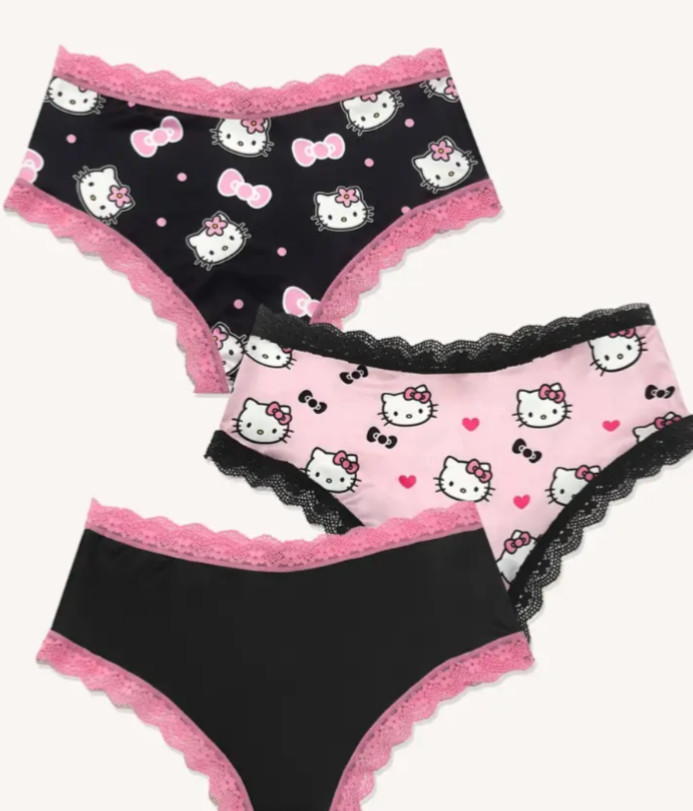 Sanrioom & Hello Kitty Collaboration Cute Cartoon Kawaii Pink Brief Panty L 3 pk