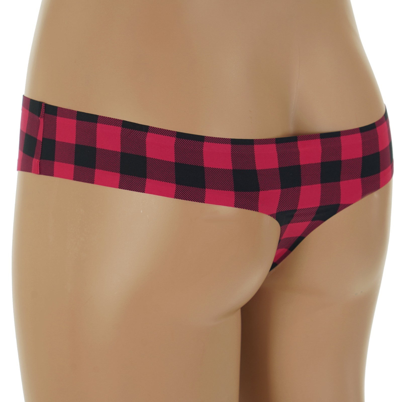 SO Junior’s SIZE 11-13 LARGE Black & Red BUFFALO CHECK THONG Panties #SO60001