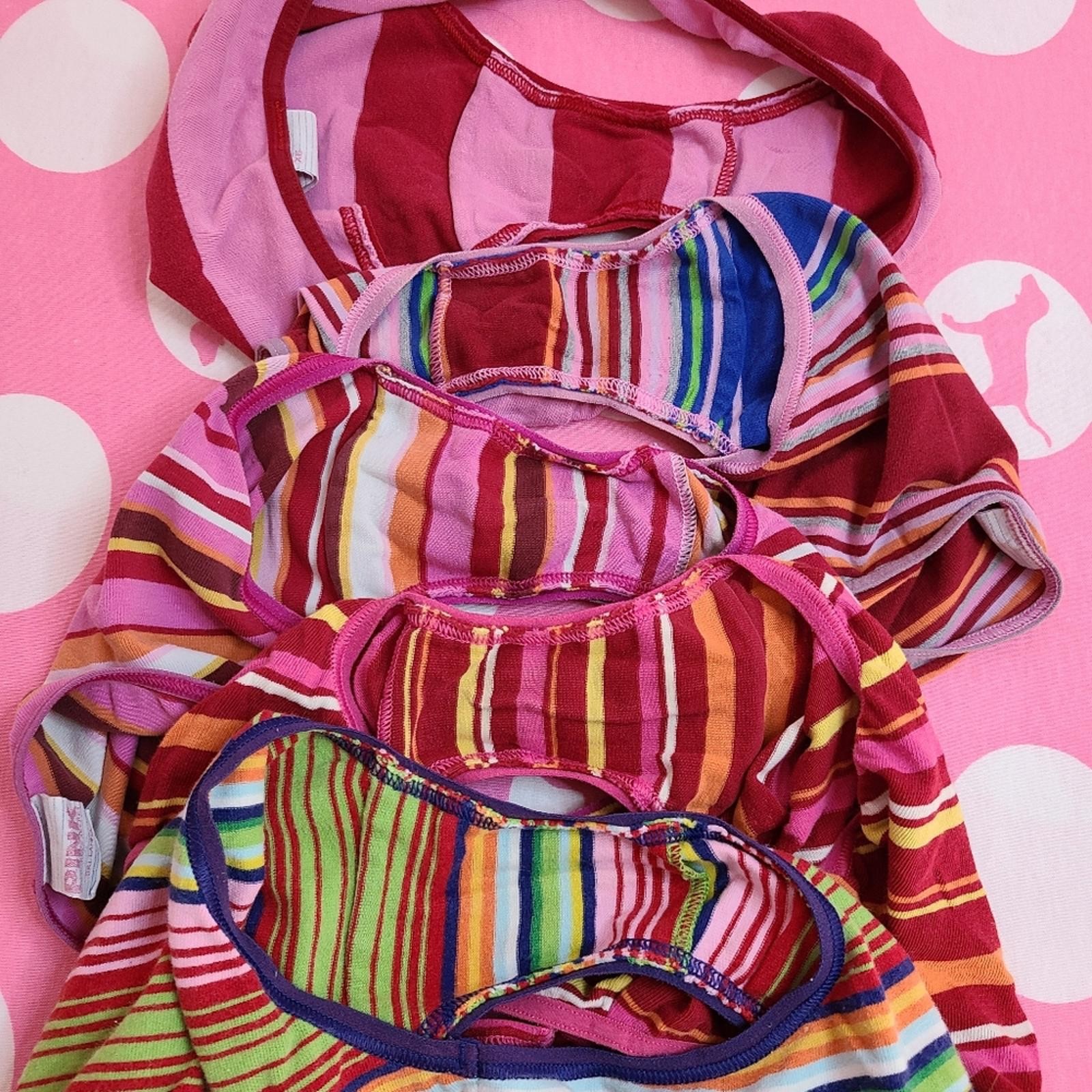 VTG Victoria’s Secret PINK 5pk Rainbow Graphic Cotton Low Rise Bikini Panties XS