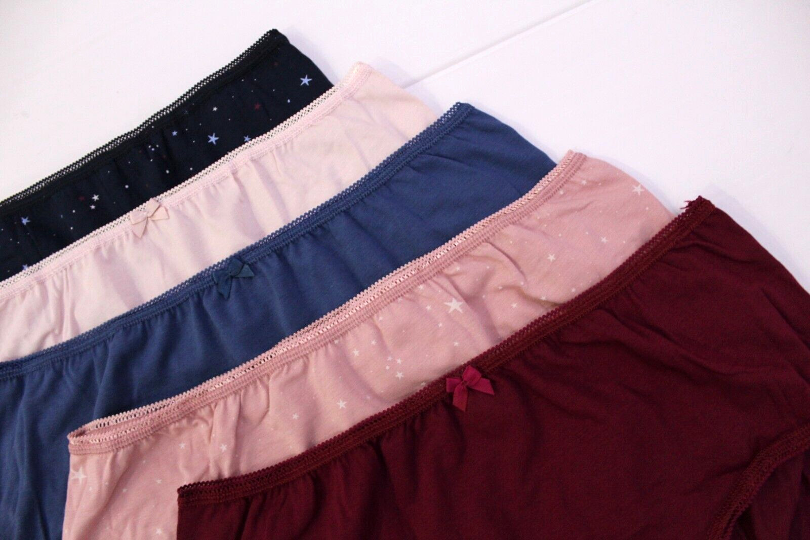 Ex M & S Ladies 5 Pack Cotton Lycra High Rise Shorts Briefs Midis Underwear