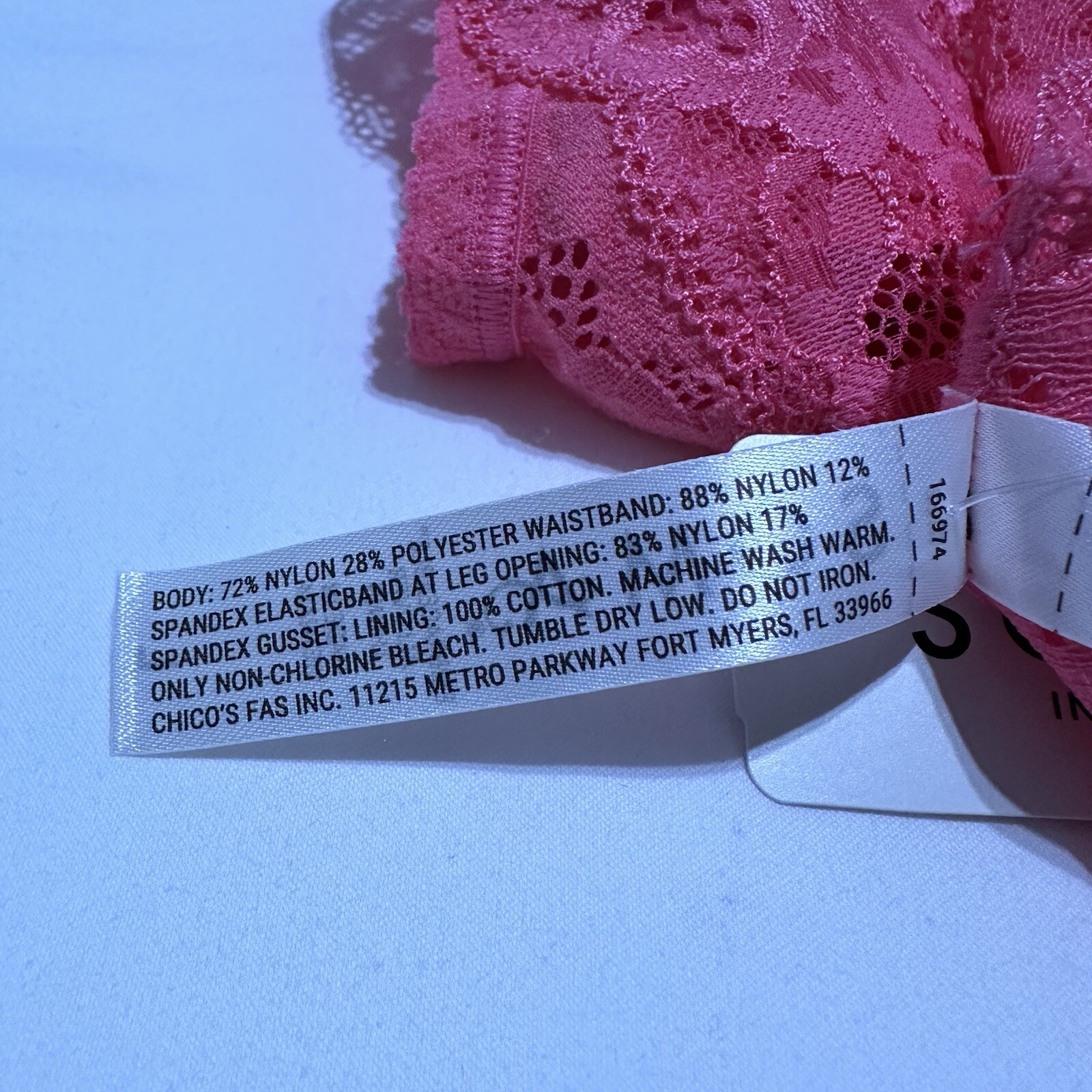 Soma Intimates Positively Pink Signature AOL Thong Panty NWT $12 Sz L Large Lace