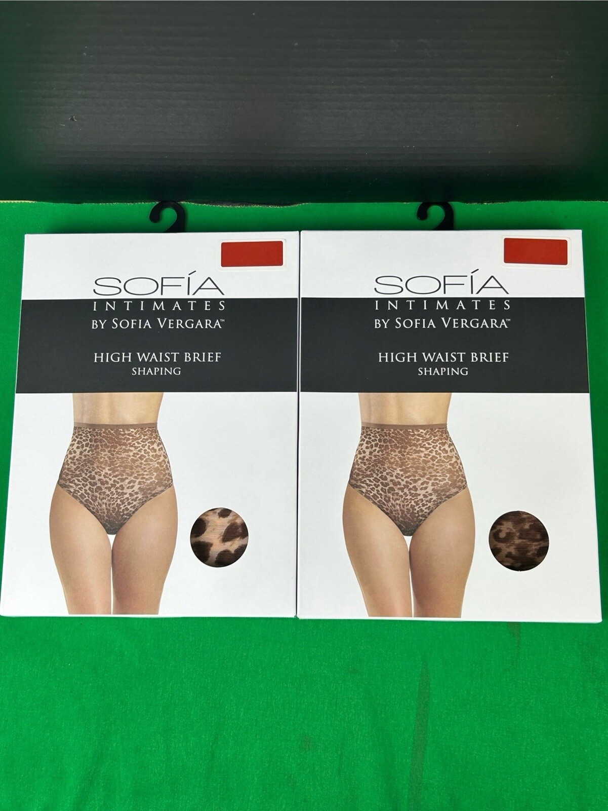 2 PK Sofia Intimates Women’s High Waist Power Mesh Shaping Brief Size S Leopard