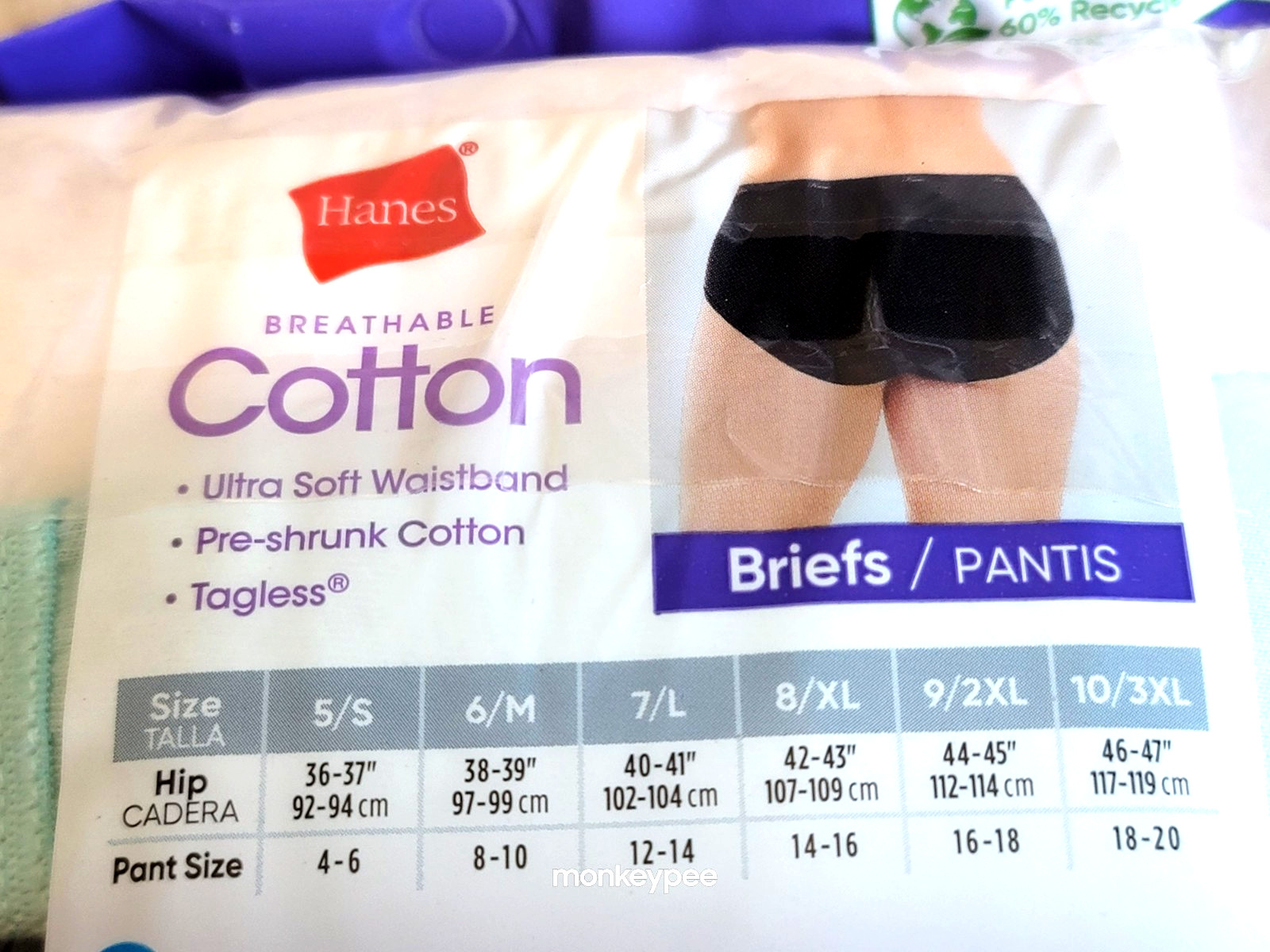 Hanes Womens 10 PACK Tagless Breathable Cotton Full Coverage Wicking Briefs, 7/L