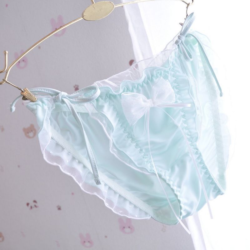 Japanese Style Women’s Ruffled Edge Princess Triangle Sweet Lace Up Underwear