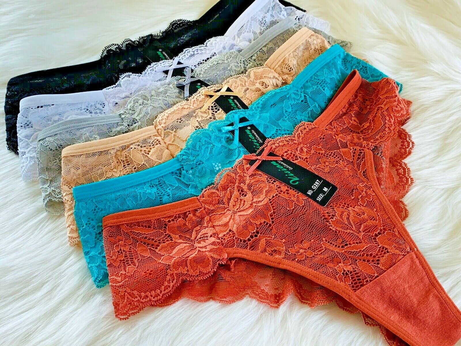 Women Thong Tangas Undies PANTIES 6 OR 12 lace sexy UNDERWEAR G-STRING G287 S-XL