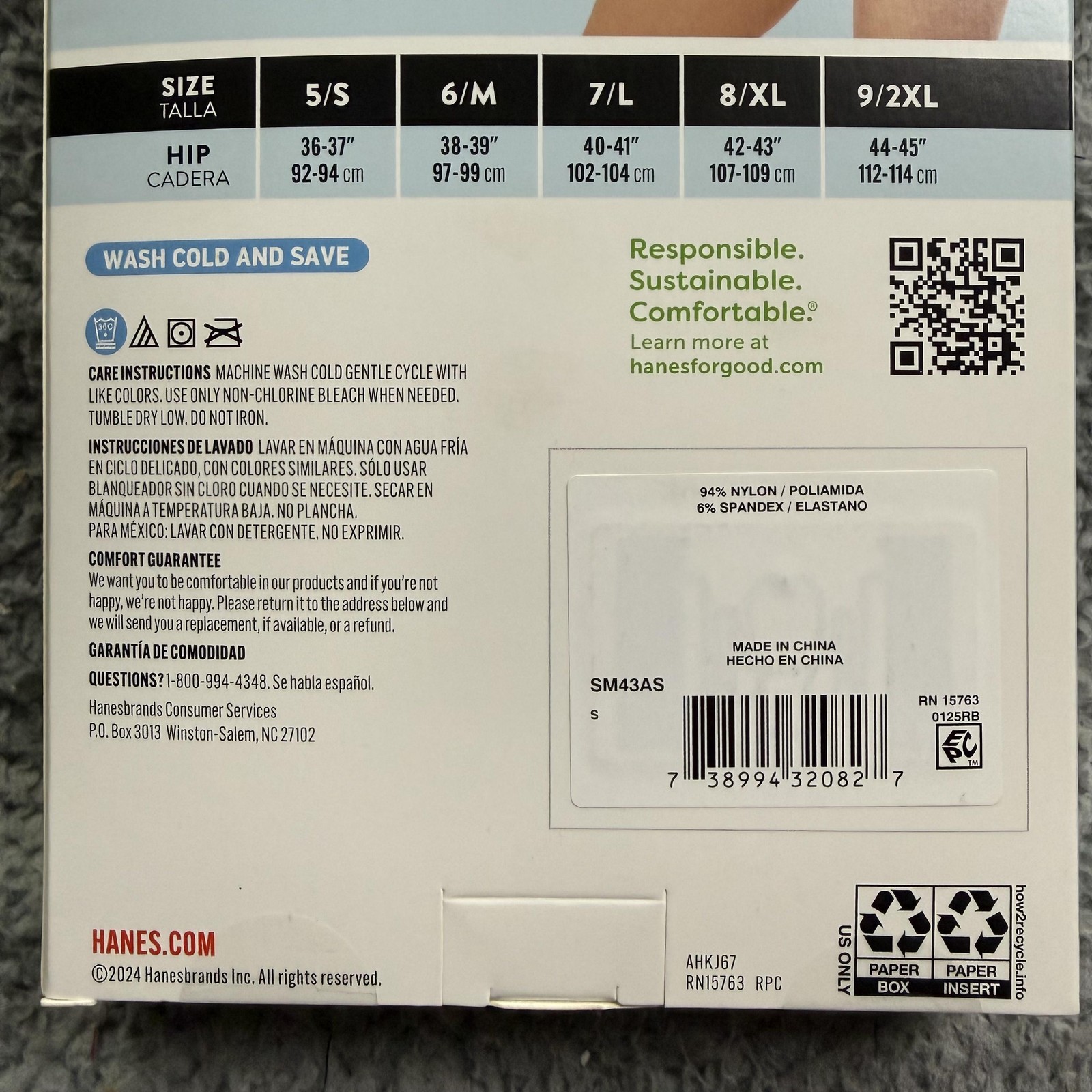 Hanes Premium Seamless Smoothing Hi-Cuts Womens 5/S 3 Pack Tagless Underwear