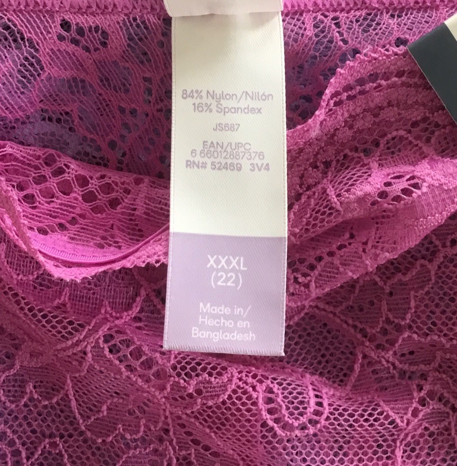 Joyspun Scalloped Lace String Bikini Panty 3-Pack Pink/Blue/Navy Size XXXL (22)