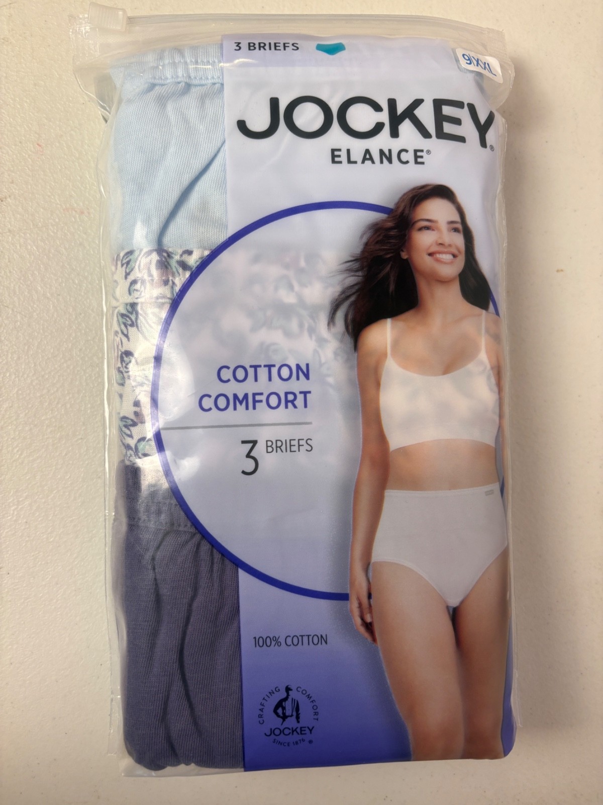 Jockey Elance Briefs Plus Sz 9 XXL Set 3 Pr 100% Cotton NIP Floral Colorful P1