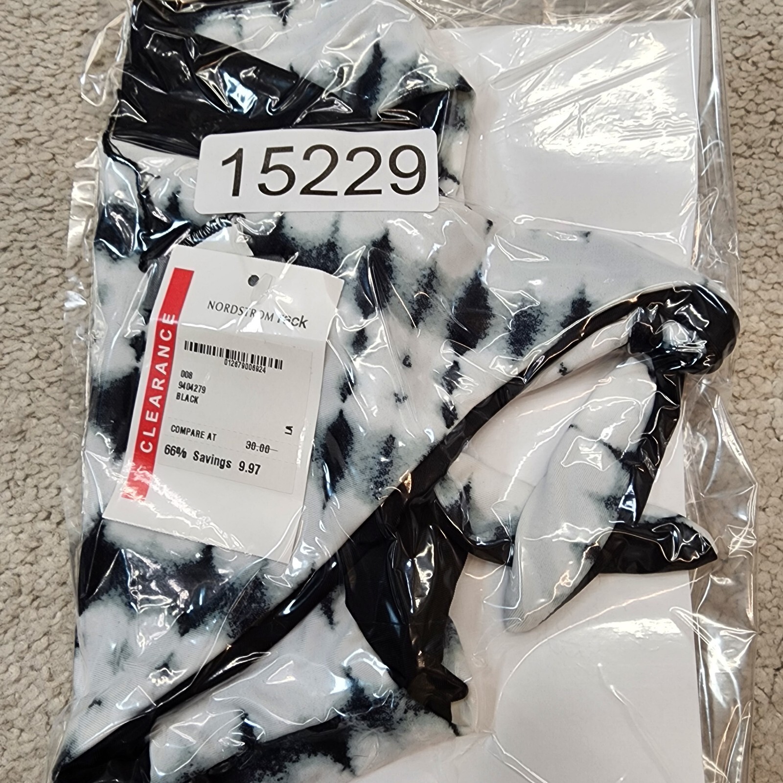 Black & White Tye Dye Hipster Bikini Panty Large NWT Sexy