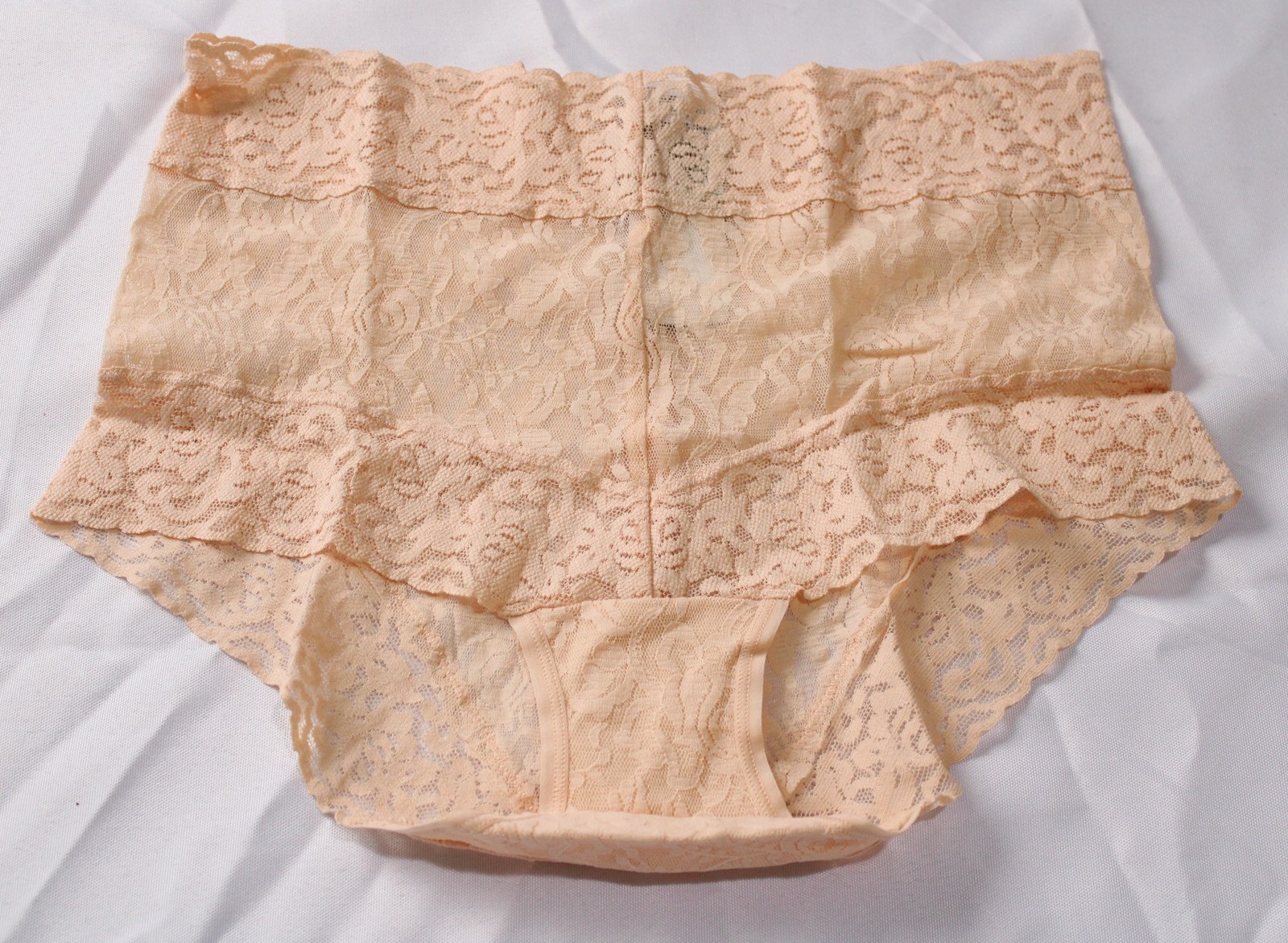 Felina Women’s Signature Stretch Lace High-Waisted Panty DH3 Bare Large NWT