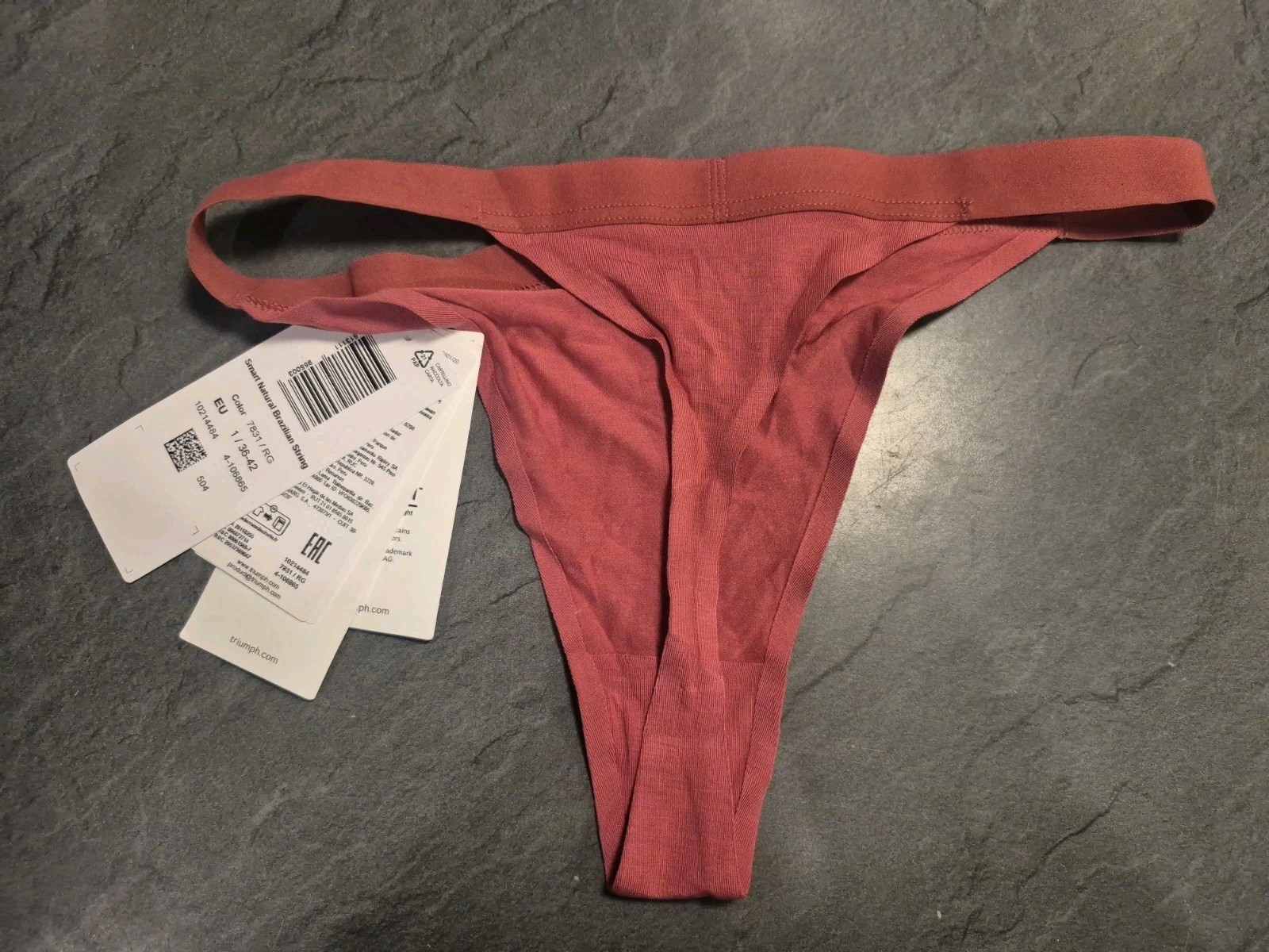 Triumph 10214484 Smart Natural Brazilian String Thong Briefs Pink Size 1 UK 8-14