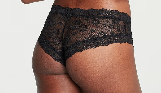 XS S M L XL NOIR Dk Black ALL FLORAL LACE THELACIE Victorias Secret CHEEKY Panty