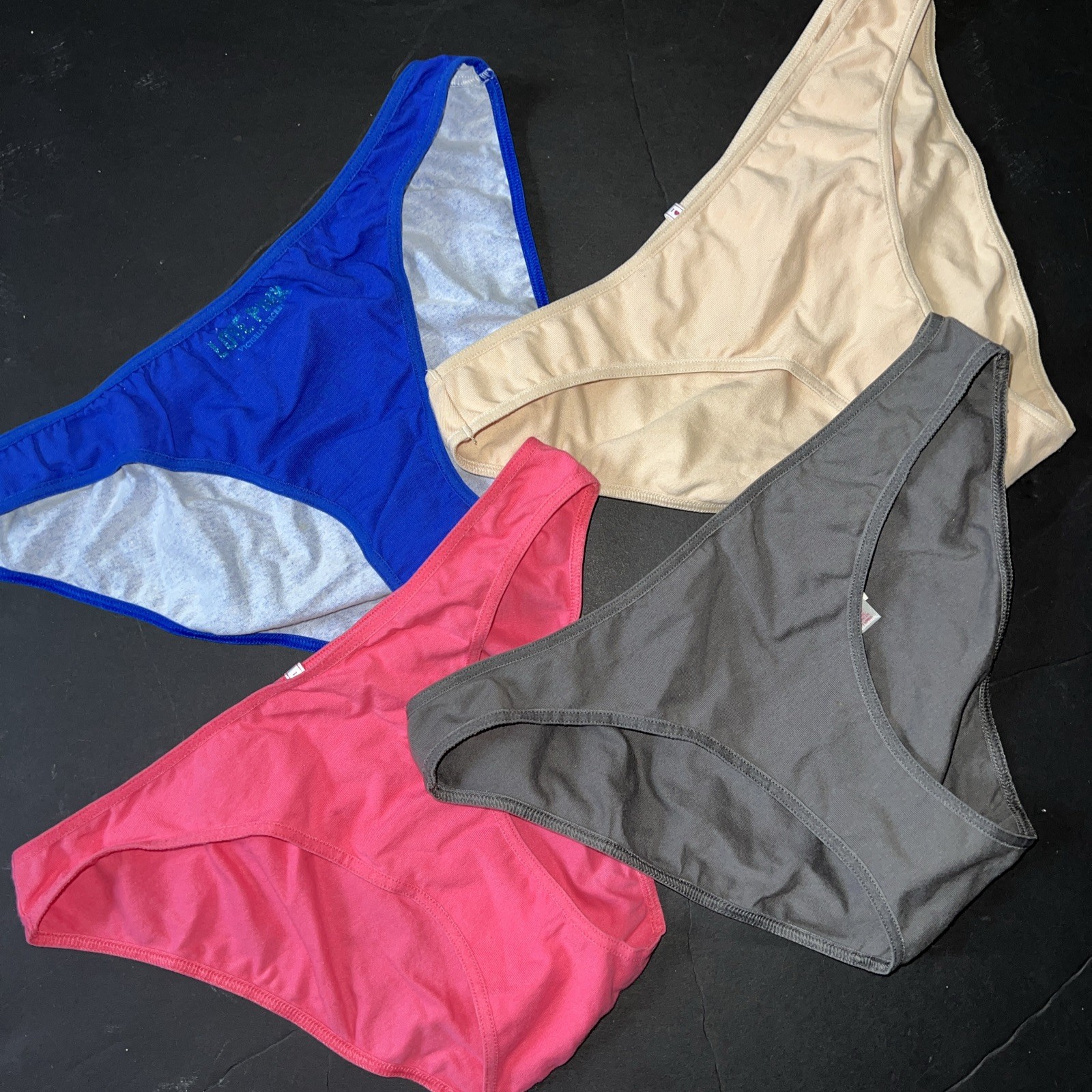 Victoria’s Secret PINK XS panty LOT Beige Pink Indigo Blue Gray COTTON love pink