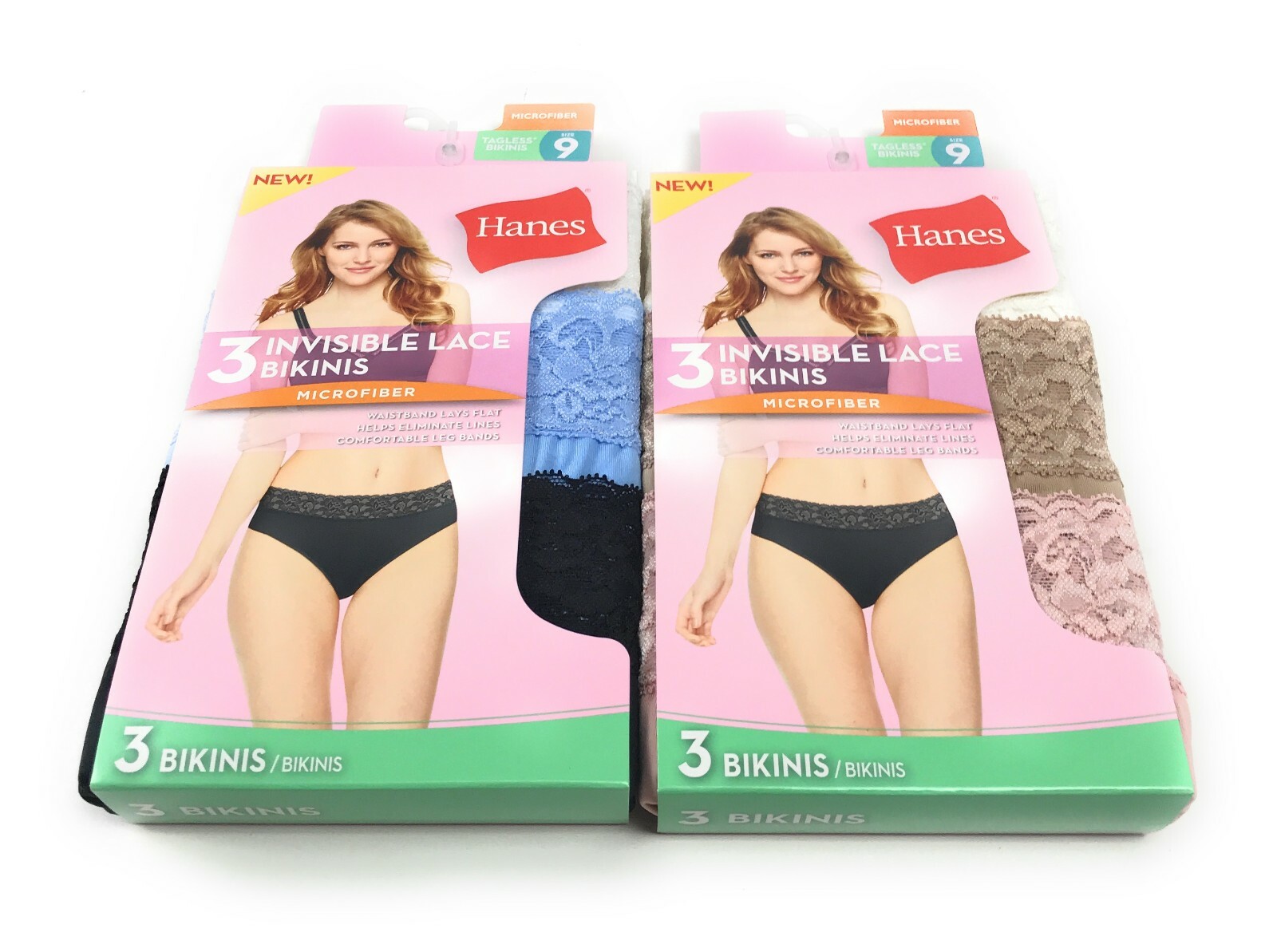 Hanes – Microfiber Tagless Bikini Invisible Lace Women’s Size 9/2XL (2 Pack)