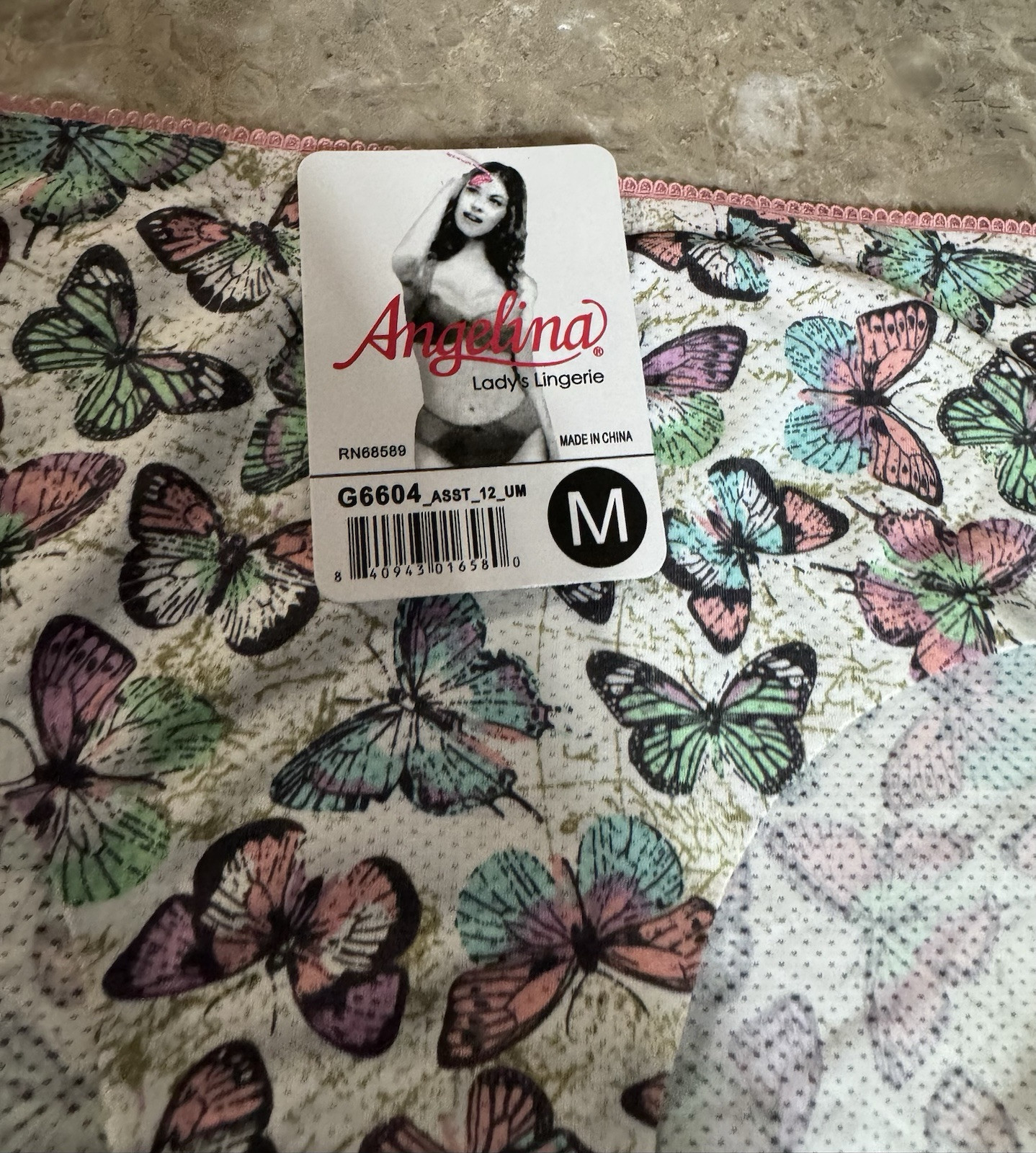 ANGELINA LADIES LINGERIE PANTY! BUTTERFLYS . MEDIUM ( RUNS SMALL ) NEW!