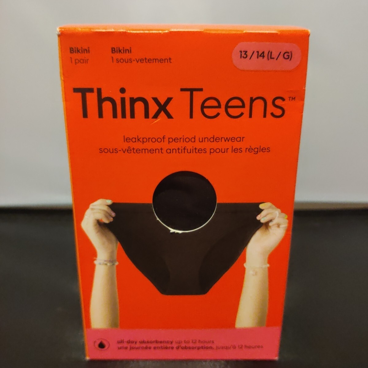 THINX Teens Period Bikini Underwear 13/14 Large Super Absorbency Panty NEW Black