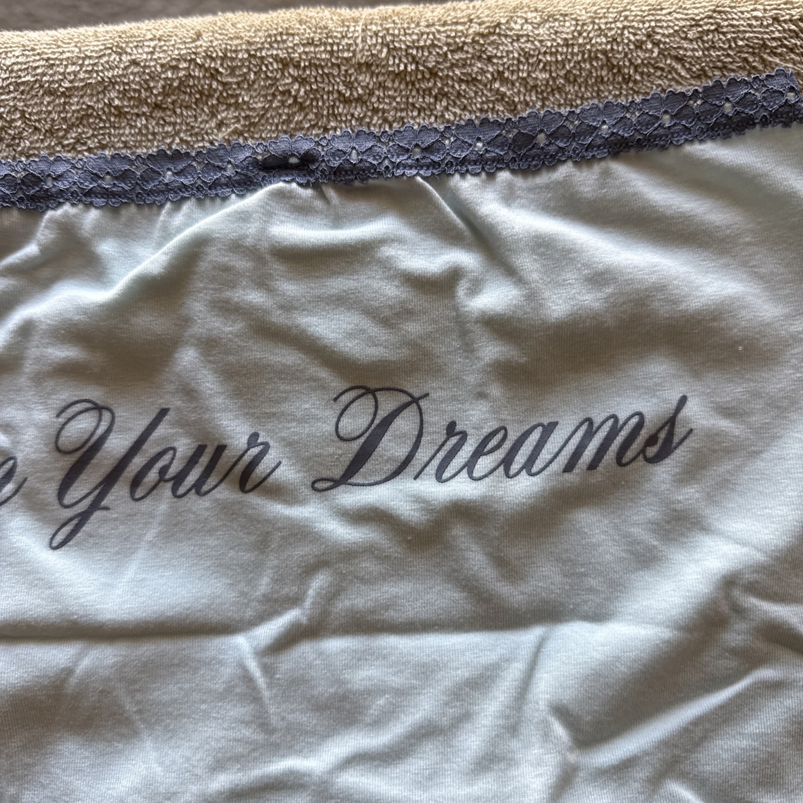 Pink By Victoria’s Secret Light Blue Med Lace, Trim, Cotton Boy Short Panties