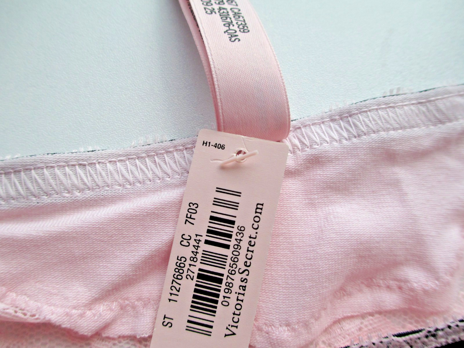 VICTORIA’S SECRET Ribbon Bow Cotton Thong Panty VS Angel Pink M L XL Lace Trim