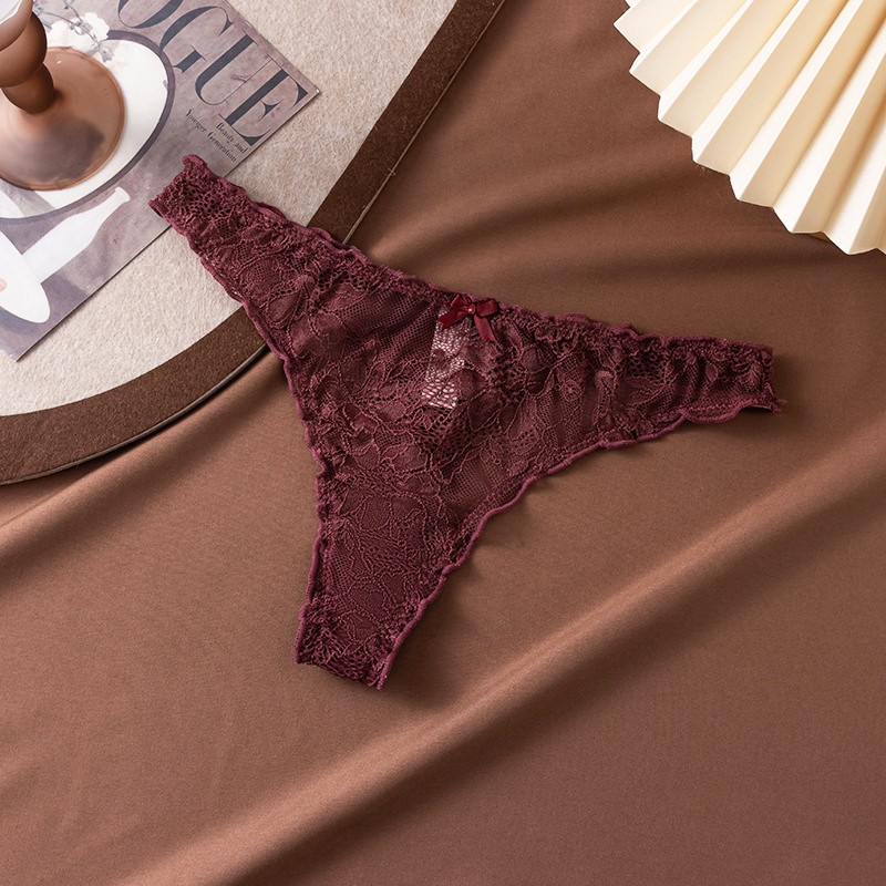 5 Pack Lot Sexy Womens See Through Lace Sheer Panties Thongs Briefs Underwear