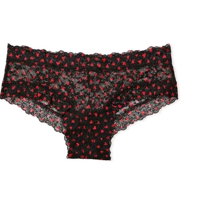 NWT! Victoria’s Secret THE LACIE Lace Cheeky Panty In Posey Lace Heart Size L
