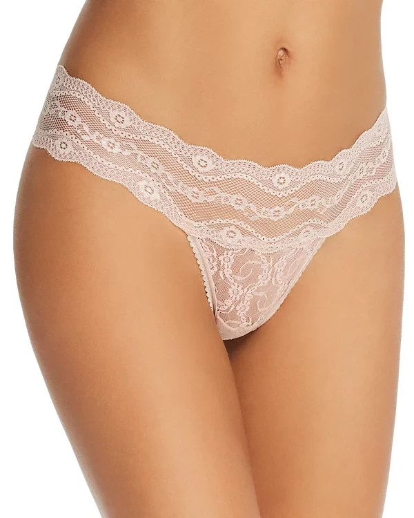 b.tempt’d by Wacoal Lace Kiss Thong, Rose, Size XL 0455