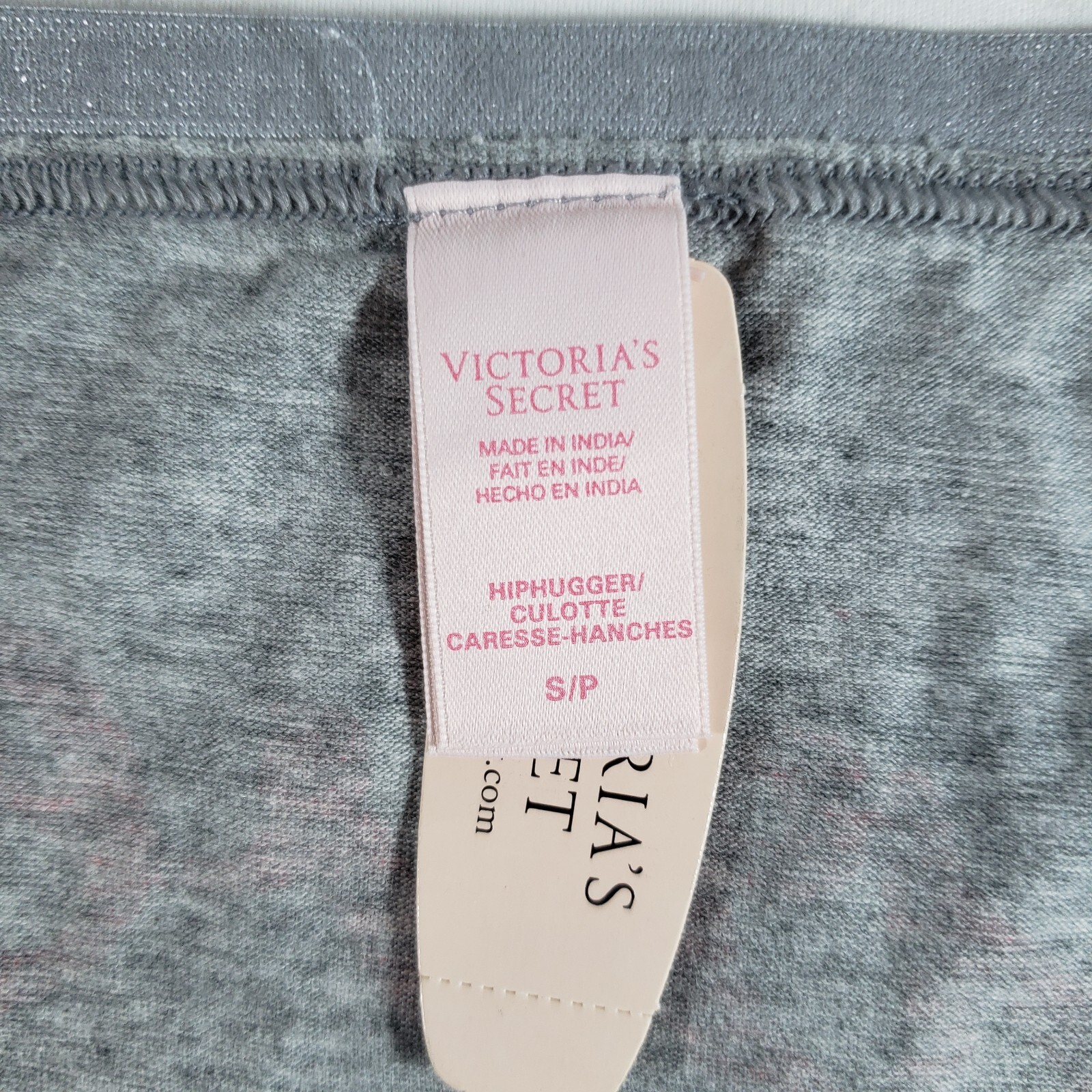 Victoria’s Secret Hiphugger Small Cotton Blend Gray Red Love Me