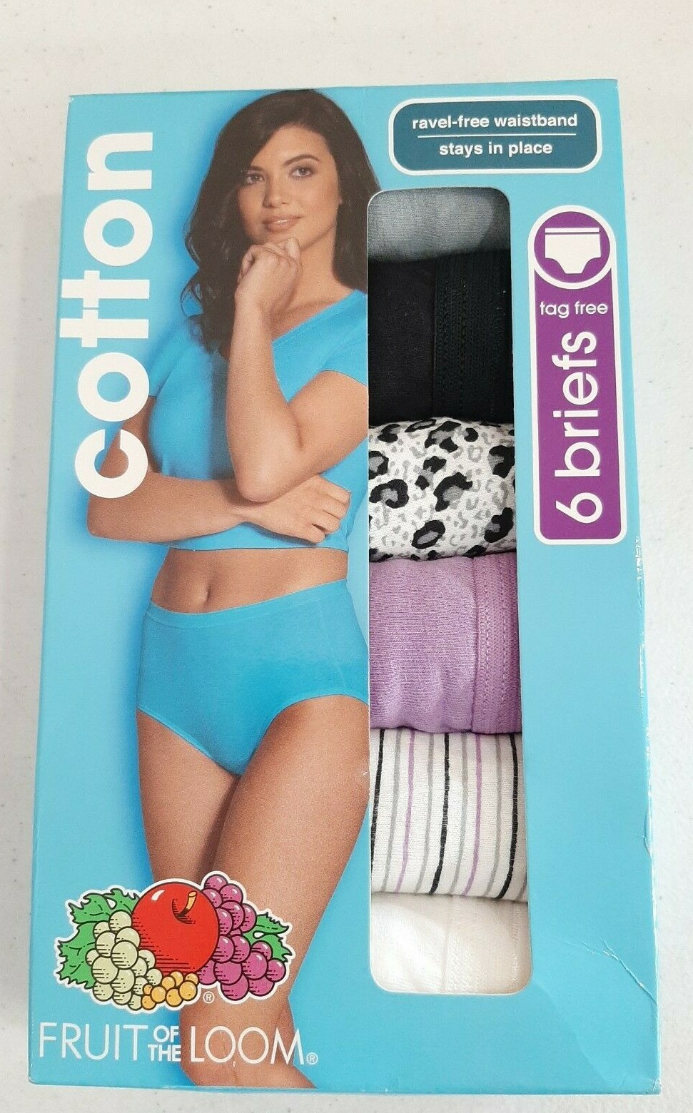 Fruit of the Loom Women’s 6 Pack Briefs NEW Sizes 8,9,10