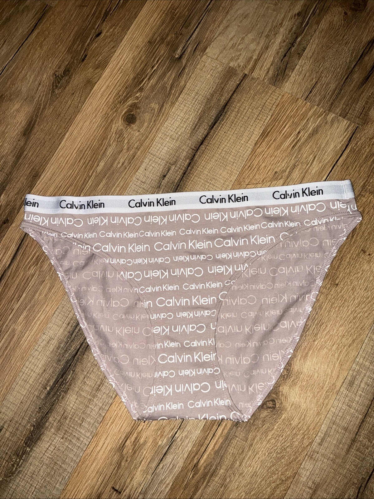 Calvin Klein Women’s Carousel Logo Cotton Stretch Bikini Panties 1 Pair Beige M