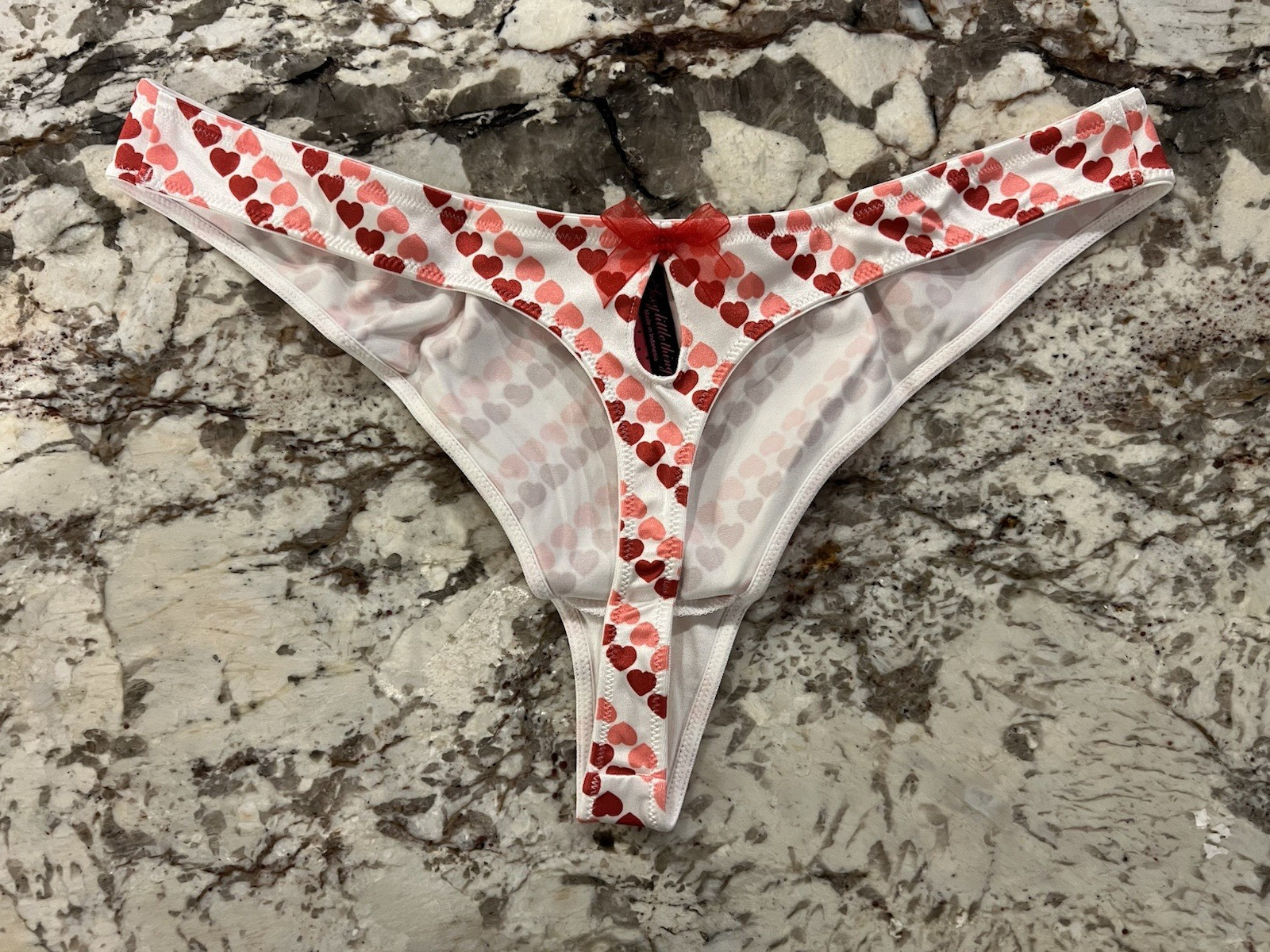 True Vintage Victoria Secret Sexy Little Things Keyhole Thong Panties RARE L