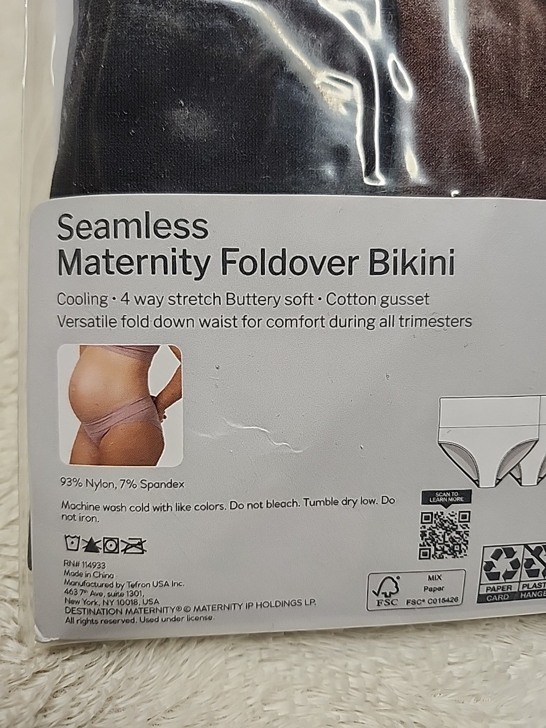 New Destination Maternity 3-Pack Seamless Foldover Bikini Panties Size Large