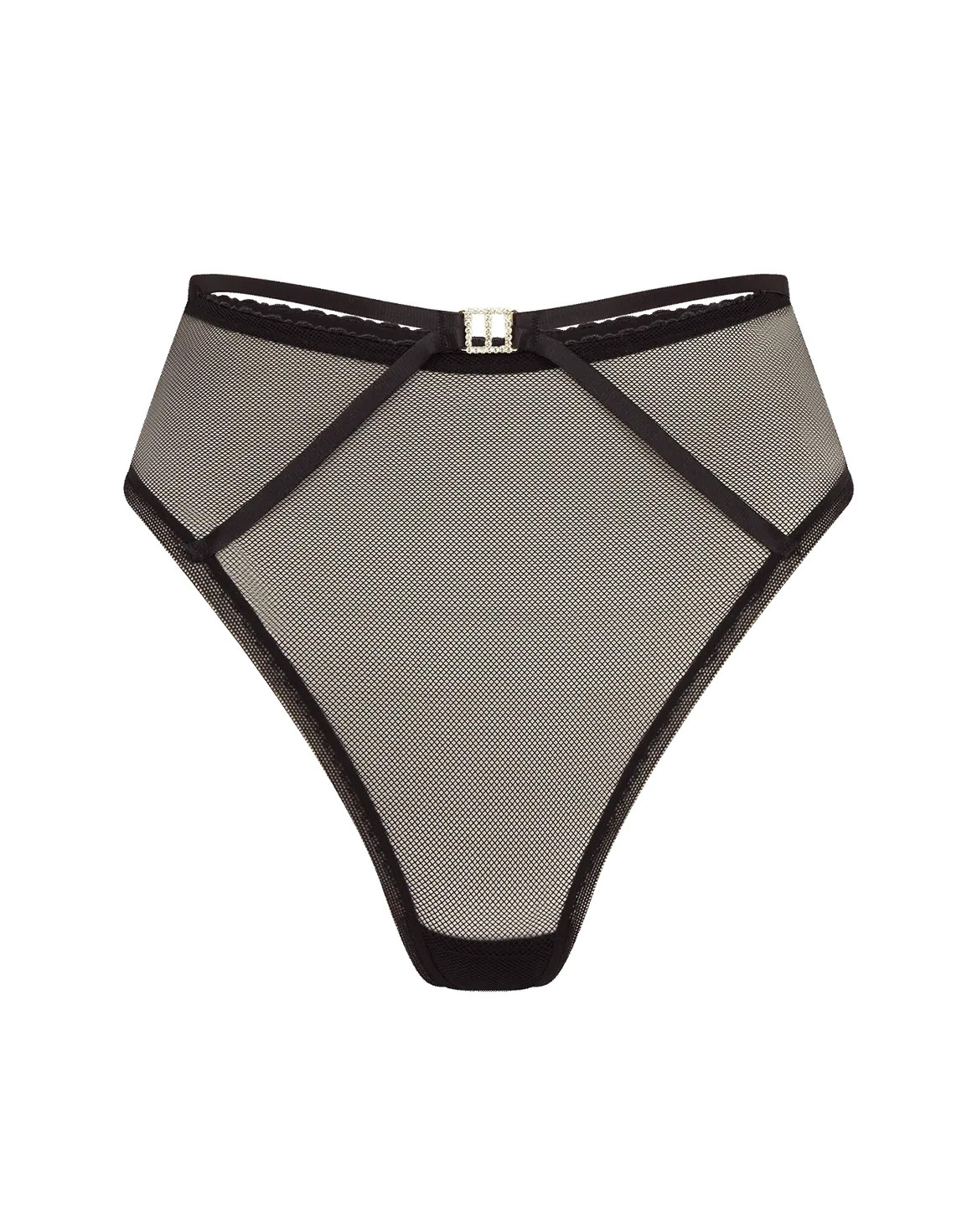 AGENT PROVOCATEUR BLACK AIDEN HIGH WAISTED THONG AP 1 X SMALL UK 6-8 BNWT